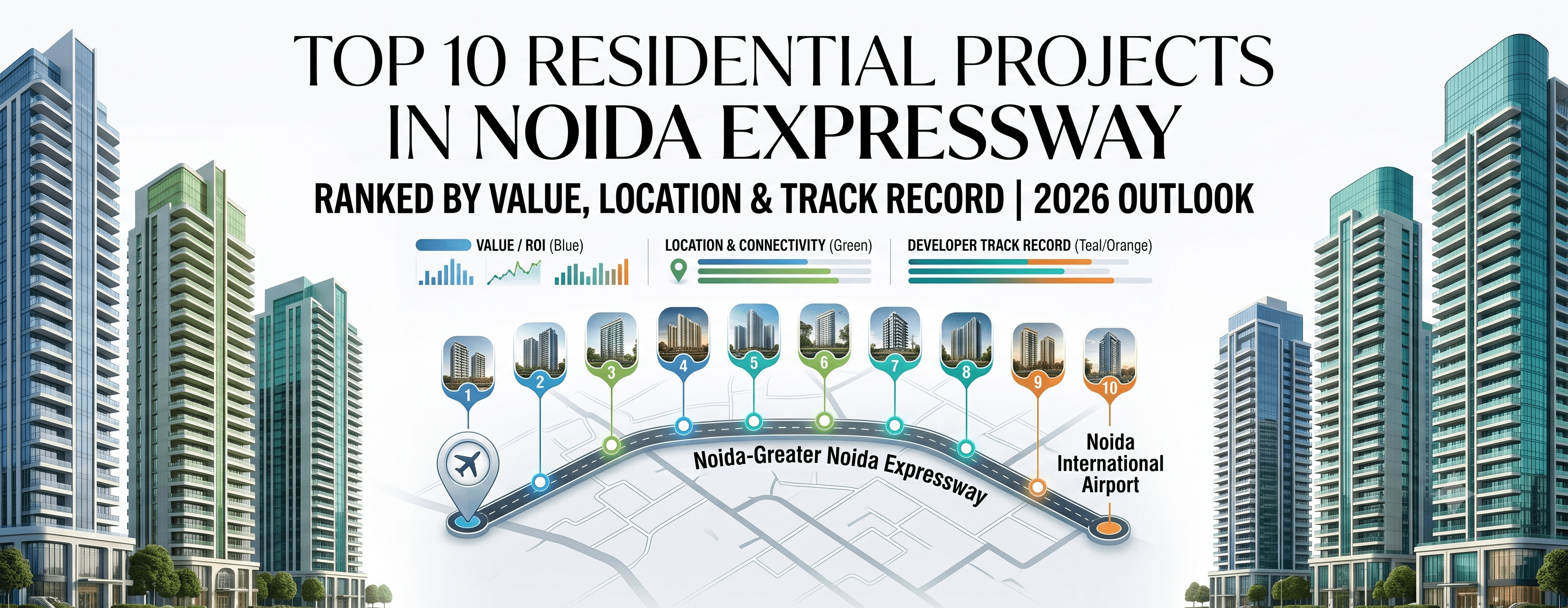 Top 10 residential projects in Noida Expressway ranked by location, value, and builder track record