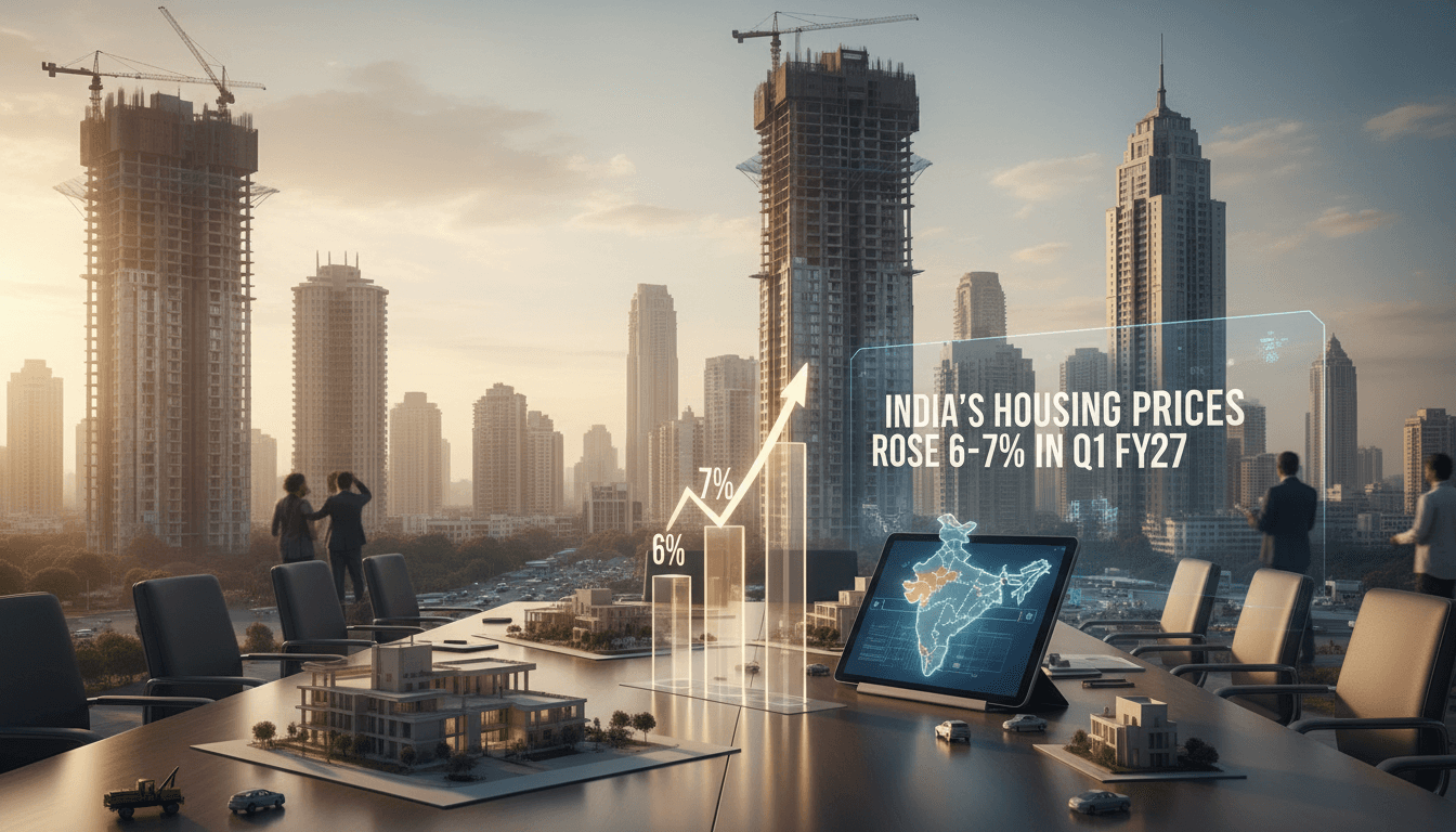 India's Housing Prices Rose 6-7% in Q1 FY27, With Delhi-NCR and Bengaluru Leading the Gains