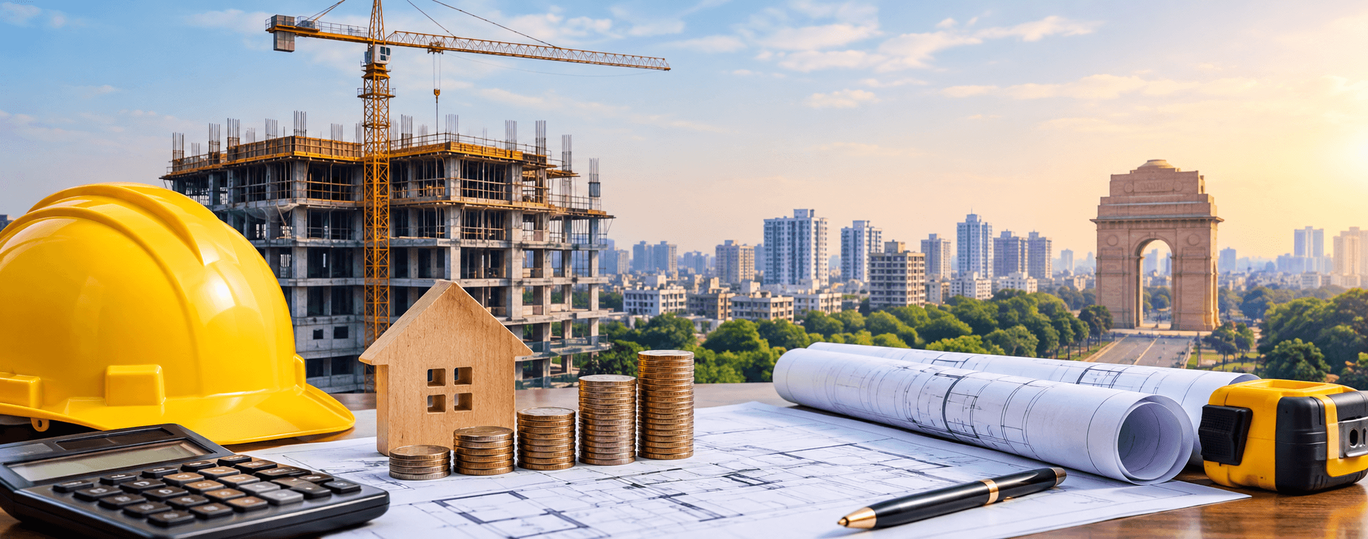 cost of construction per sq ft in delhi