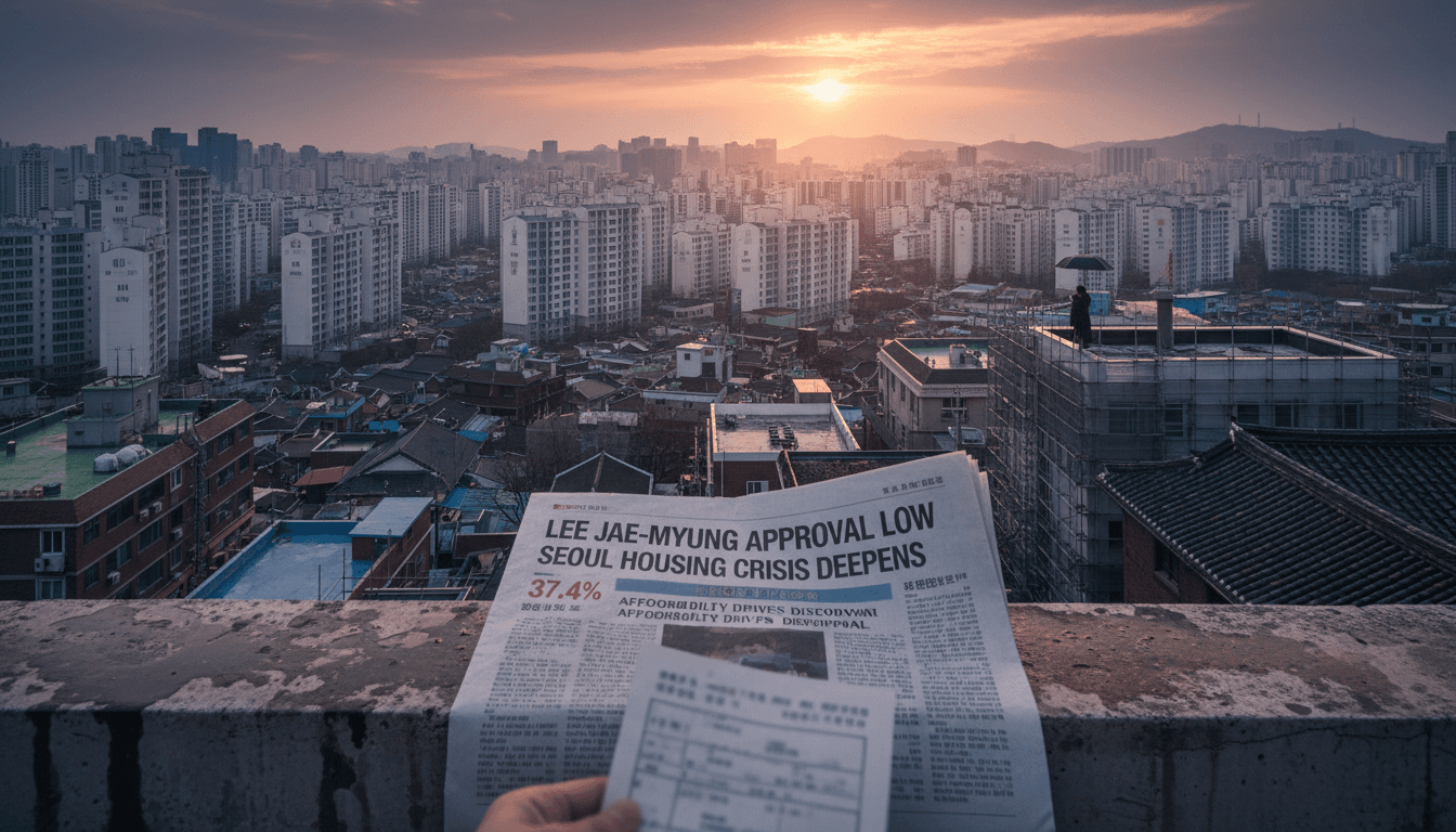 South Korea's Lee Jae-myung Hits New Approval Low as Seoul Housing Crisis Deepens