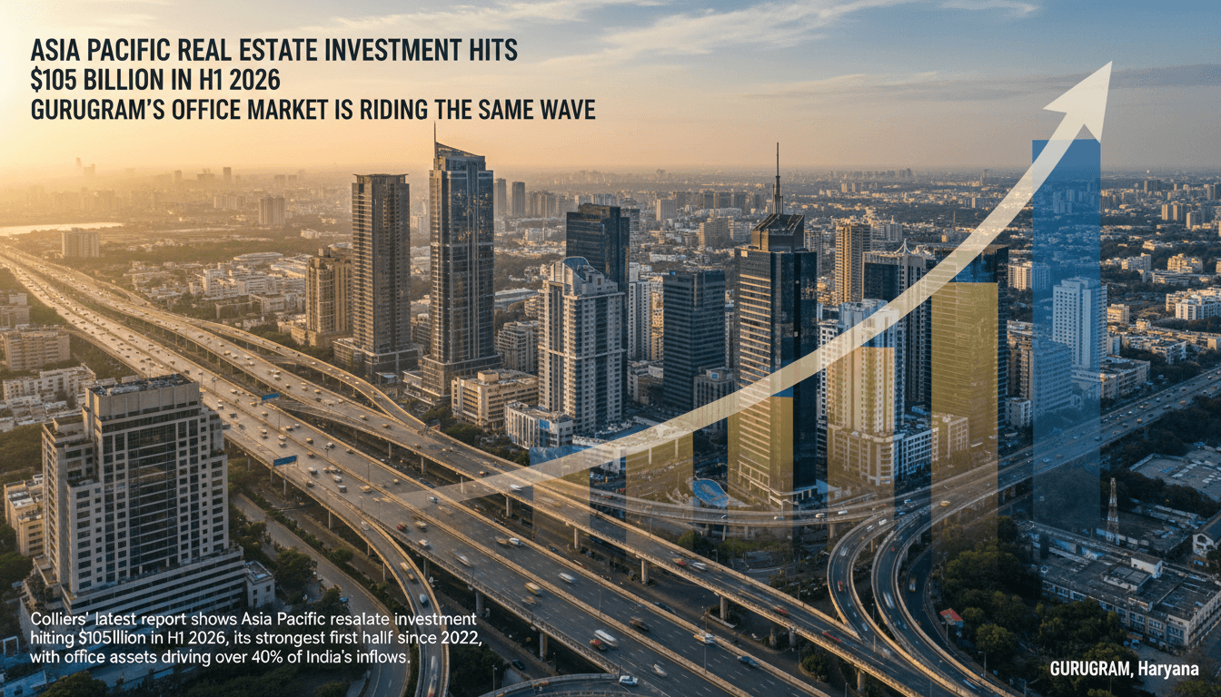 Asia Pacific Real Estate Investment Hits $105 Billion in H1 2026, and Gurugram's Office Market Is Riding the Same Wave