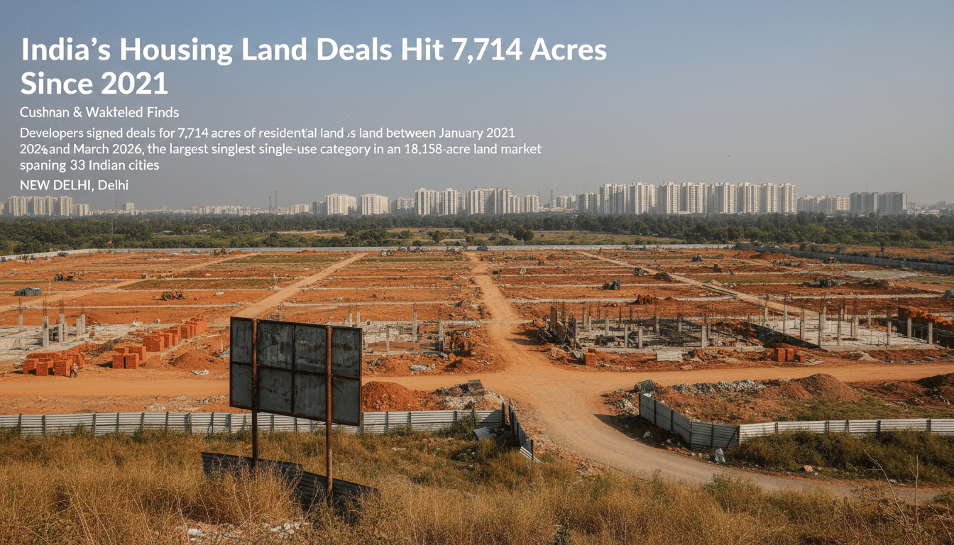 India's Housing Land Deals Hit 7,714 Acres Since 2021, Cushman & Wakefield Finds