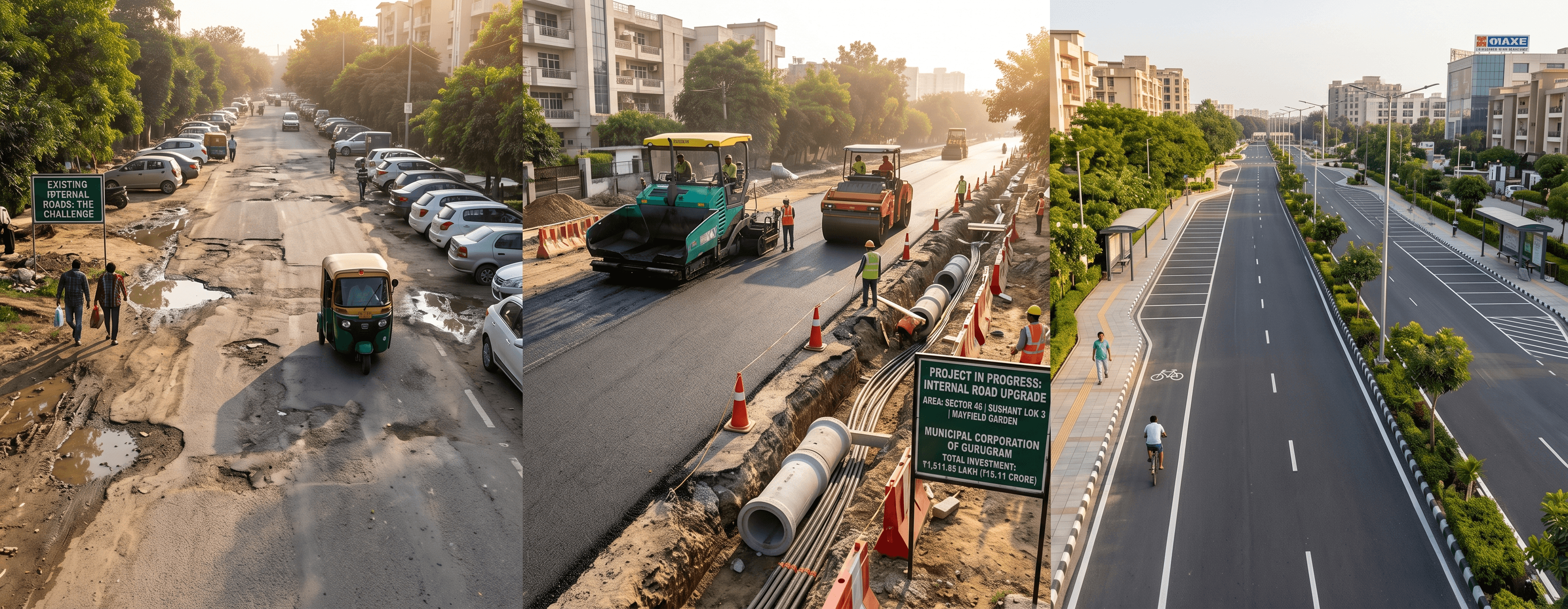 Gurugram Begins Work on 4 Key Internal Roads: What the ₹15.11 Crore Upgrade Means for the City