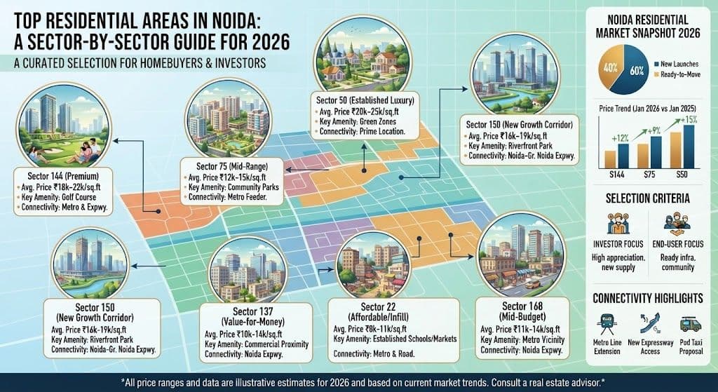 Noida Real Estate Investment Guide 2026 Sector-wise Price and Amenities Map