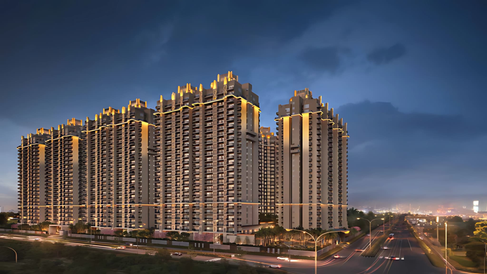 ACE Terra Yamuna Expressway luxury residential towers with contemporary architecture and landscaped surroundings