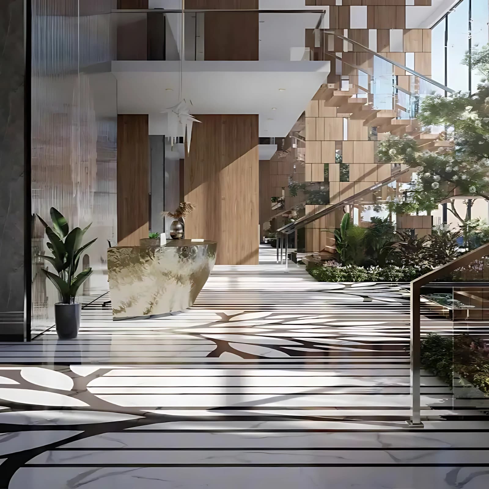 Luxury residences with contemporary architecture and landscaped open spaces at ACE Terra
