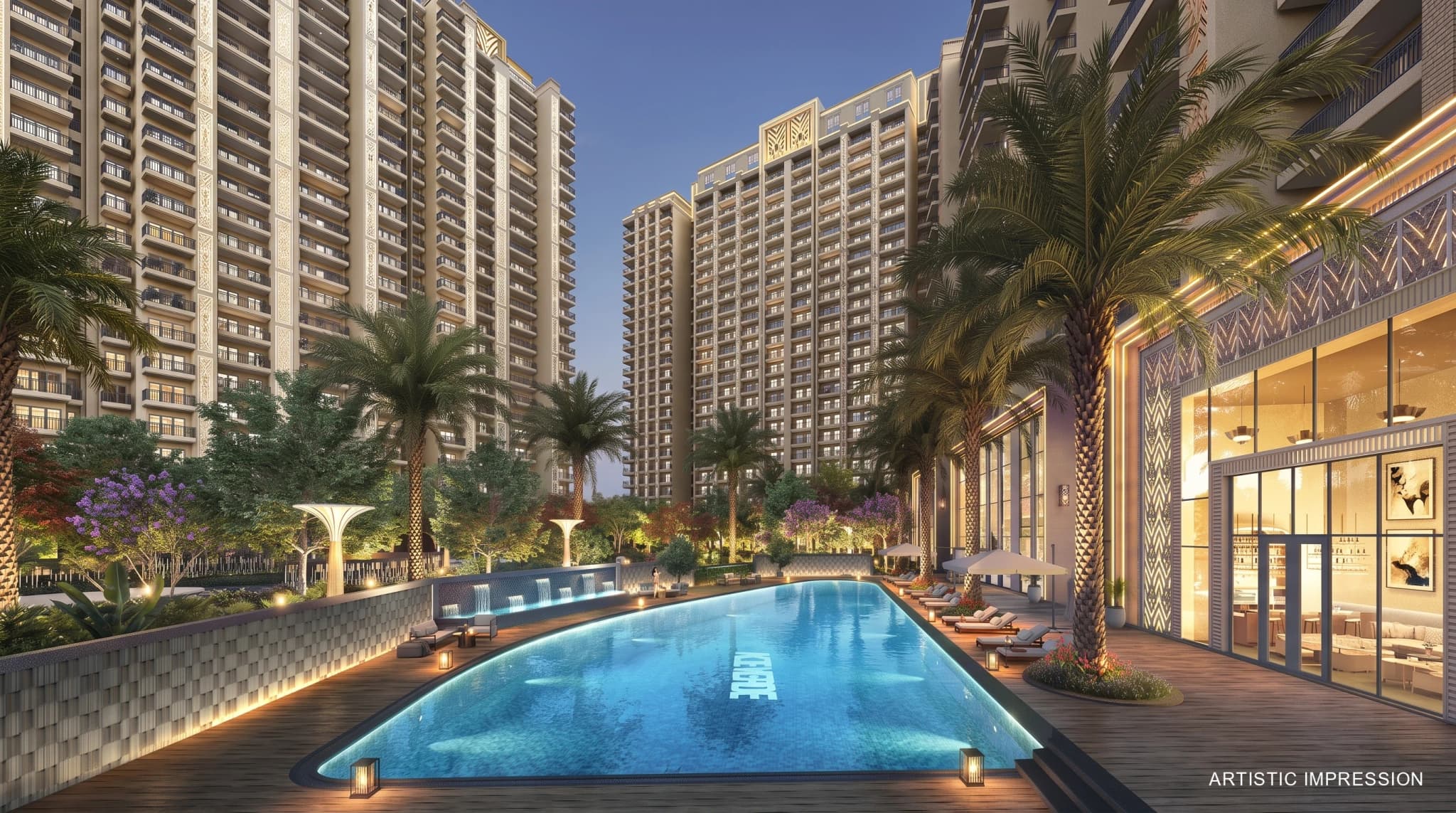 ACE Verde swimming pool and landscaped residential amenities in Greater Noida