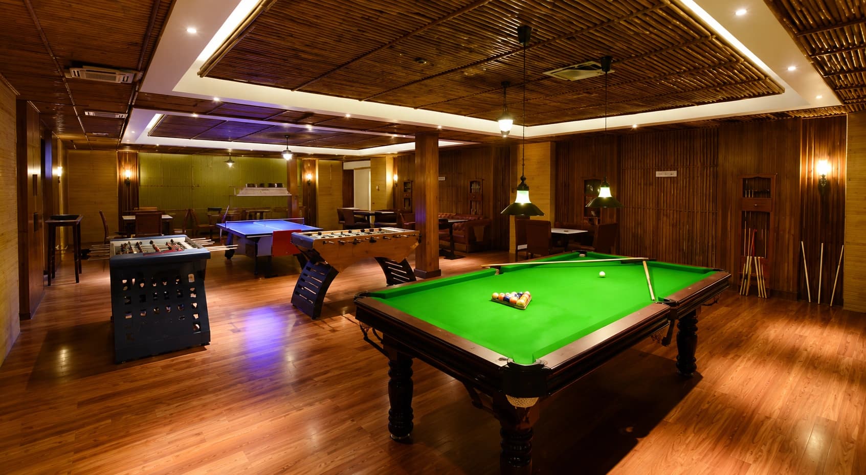 Indoor billiards and recreation lounge at Adani Samsara Avasa Gurgaon