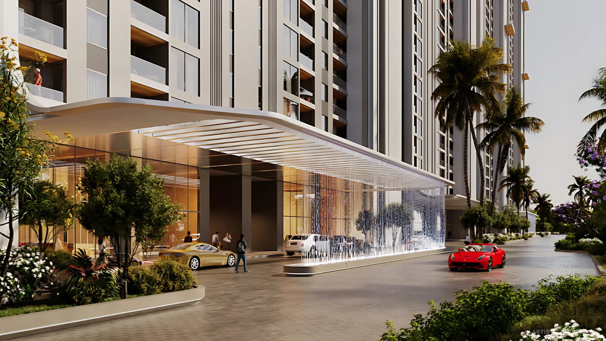 Triple-height luxury entrance lobby at Elan The Presidential Sector 106 Gurugram