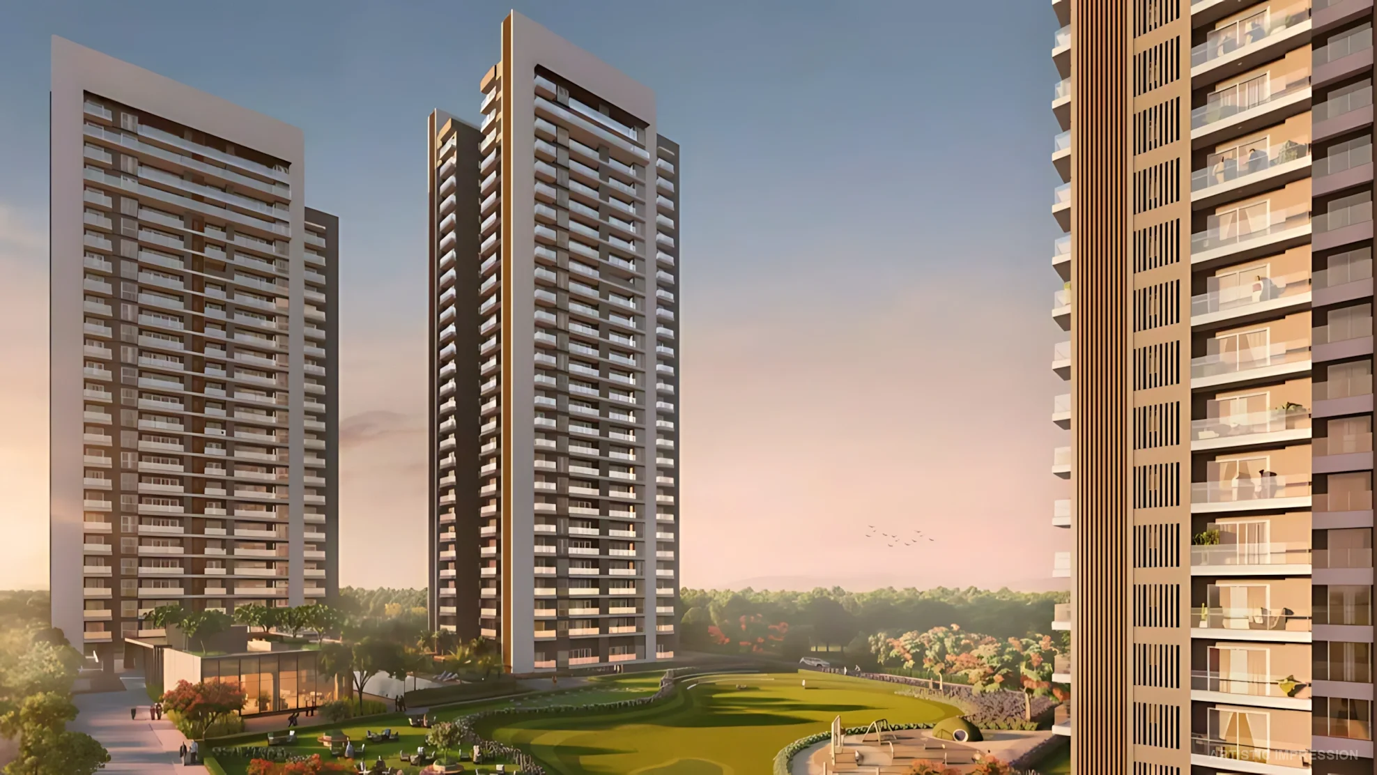 Luxury residences surrounded by landscaped greens at Emaar Urban Oasis Gurgaon