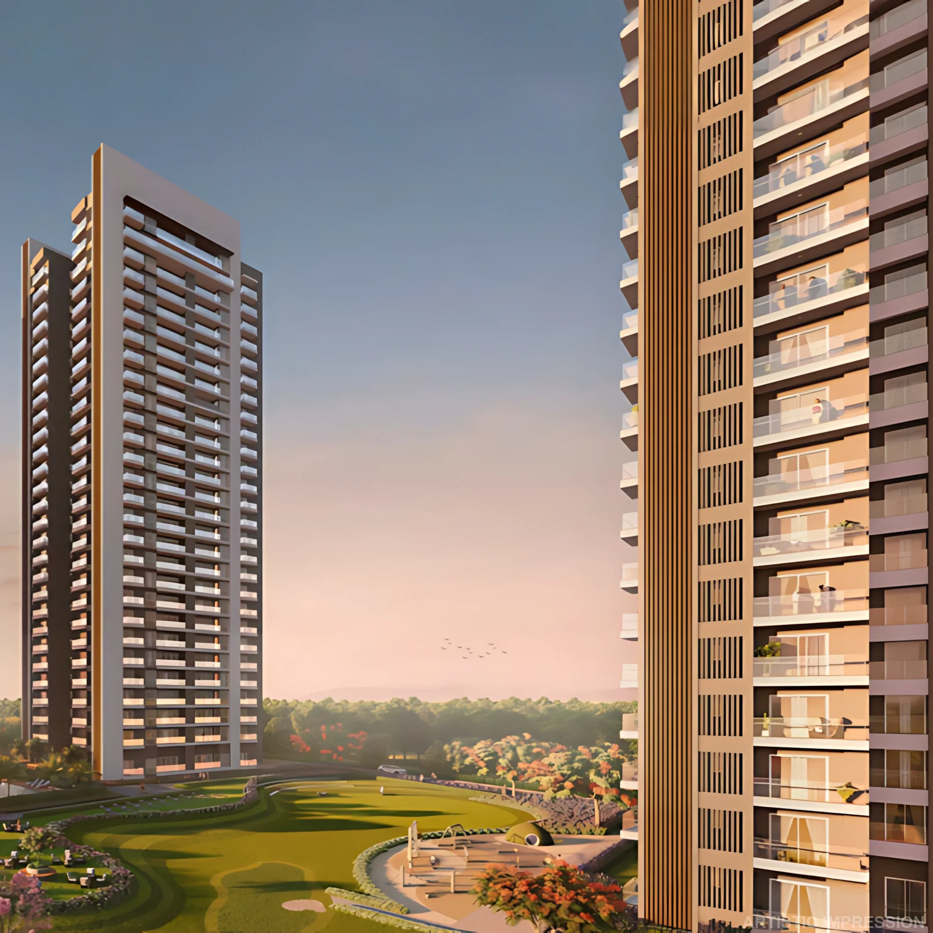 Premium residential towers with landscaped open spaces at Emaar Urban Oasis