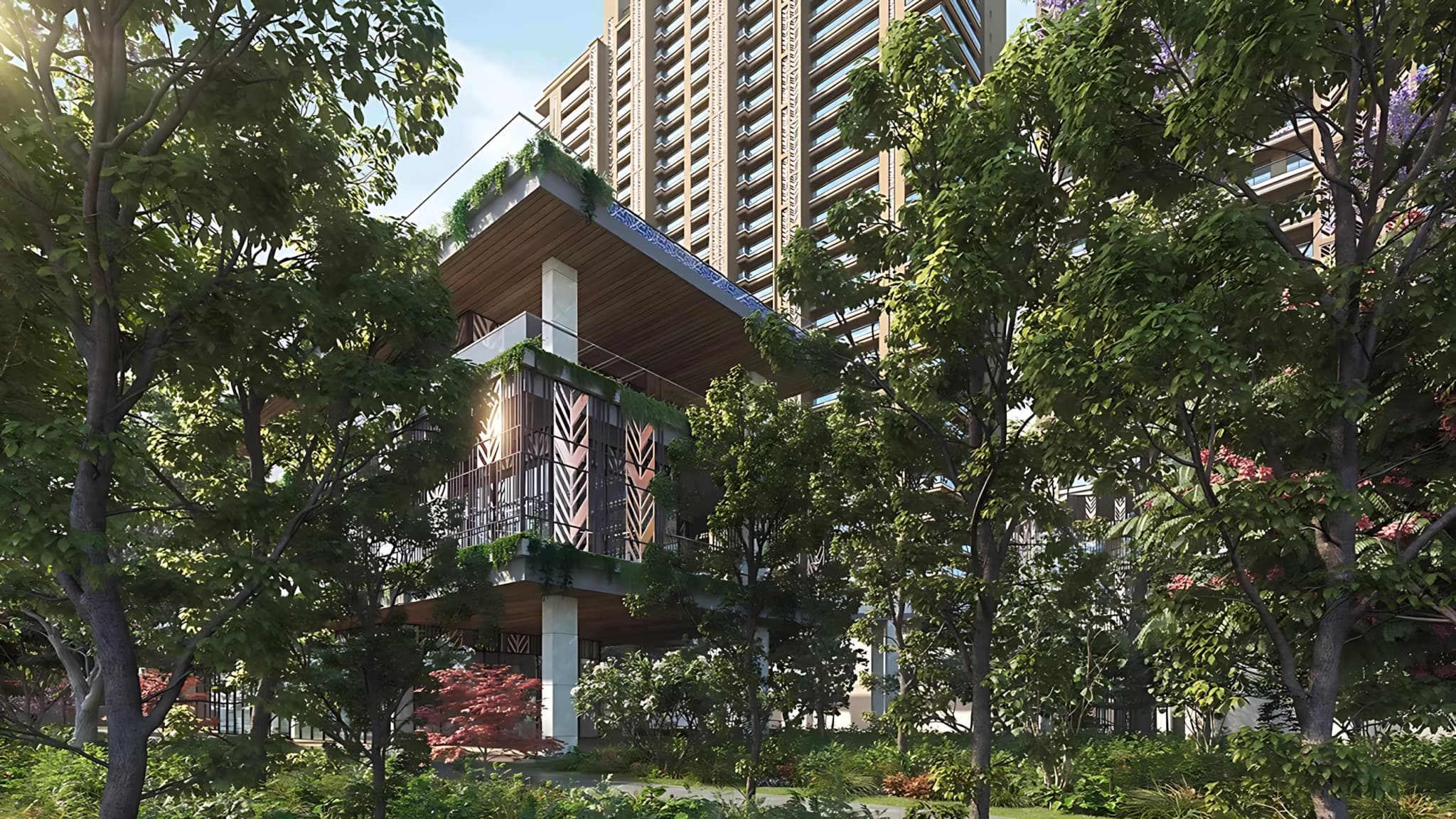 Grand entrance and luxury residential tower at Godrej Aristocrat Sector 49 Gurgaon