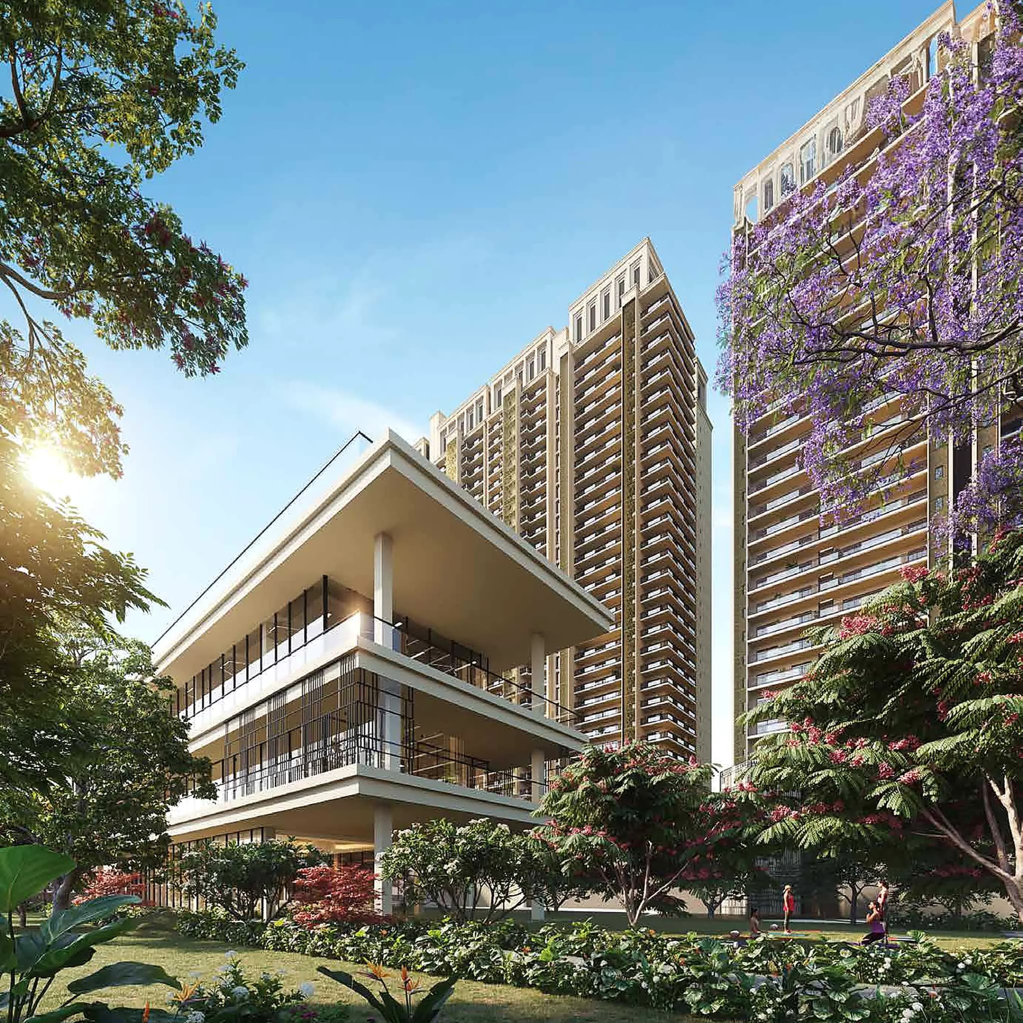 Premium residences surrounded by lush greenery and landscaped open spaces at Godrej Aristocrat