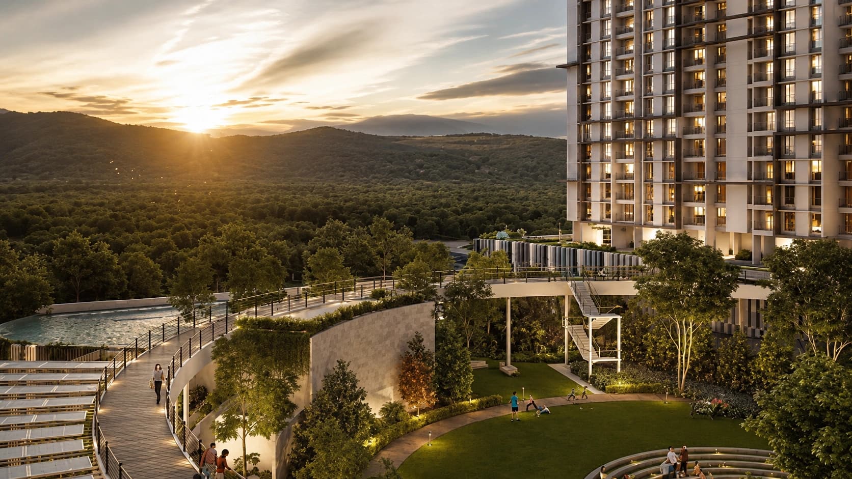 Scenic landscape view and nature surroundings at Godrej Eternal Palms residential project