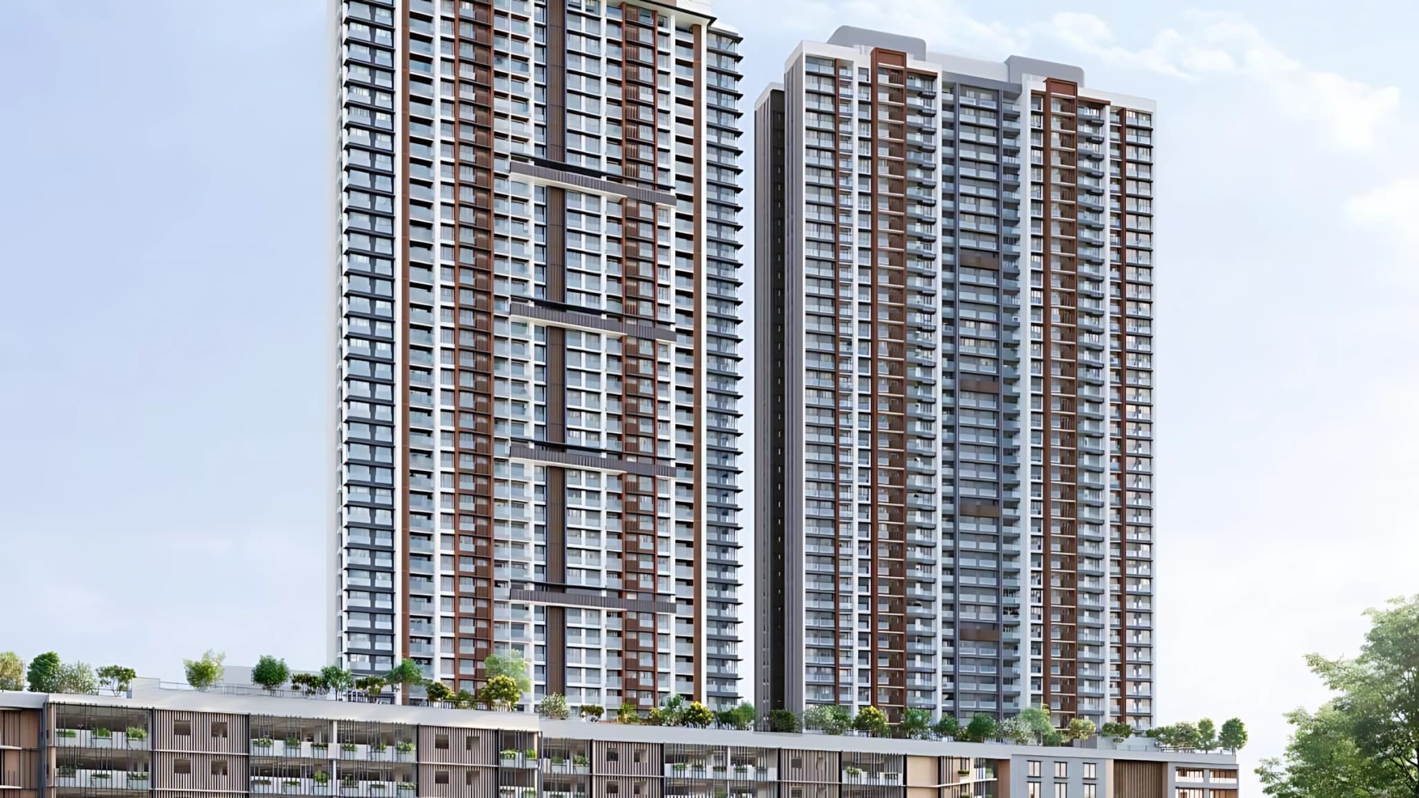 Luxury residential towers with contemporary high-rise architecture and premium urban living spaces