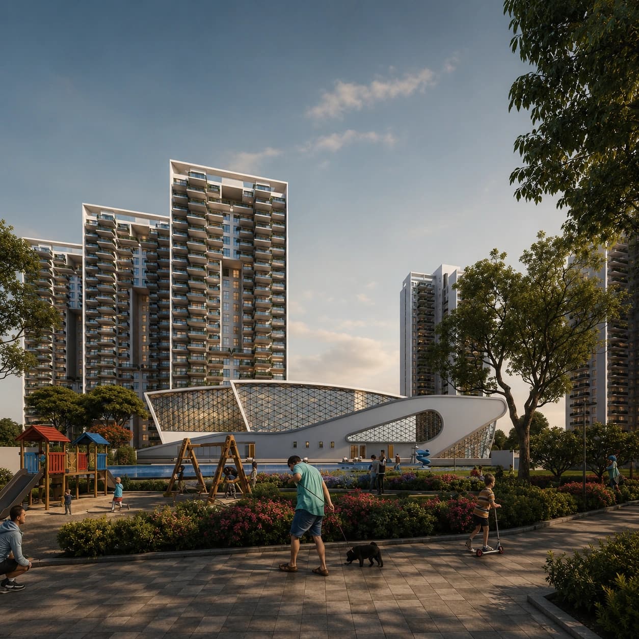 Wellness-focused residences surrounded by landscaped gardens at Godrej Nature Plus Gurgaon