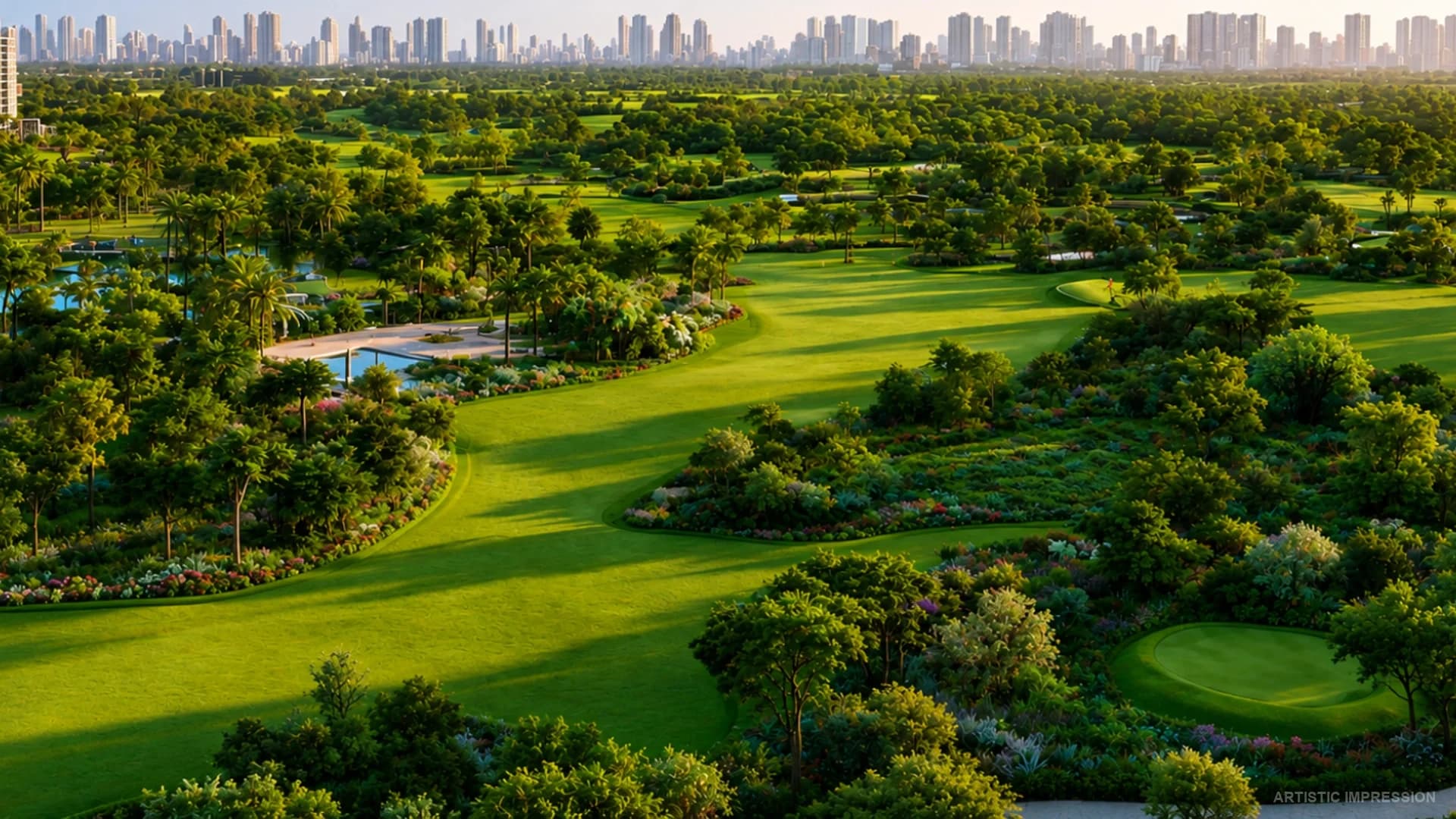 Expansive green landscapes and nature-inspired living environment at Godrej Samaris