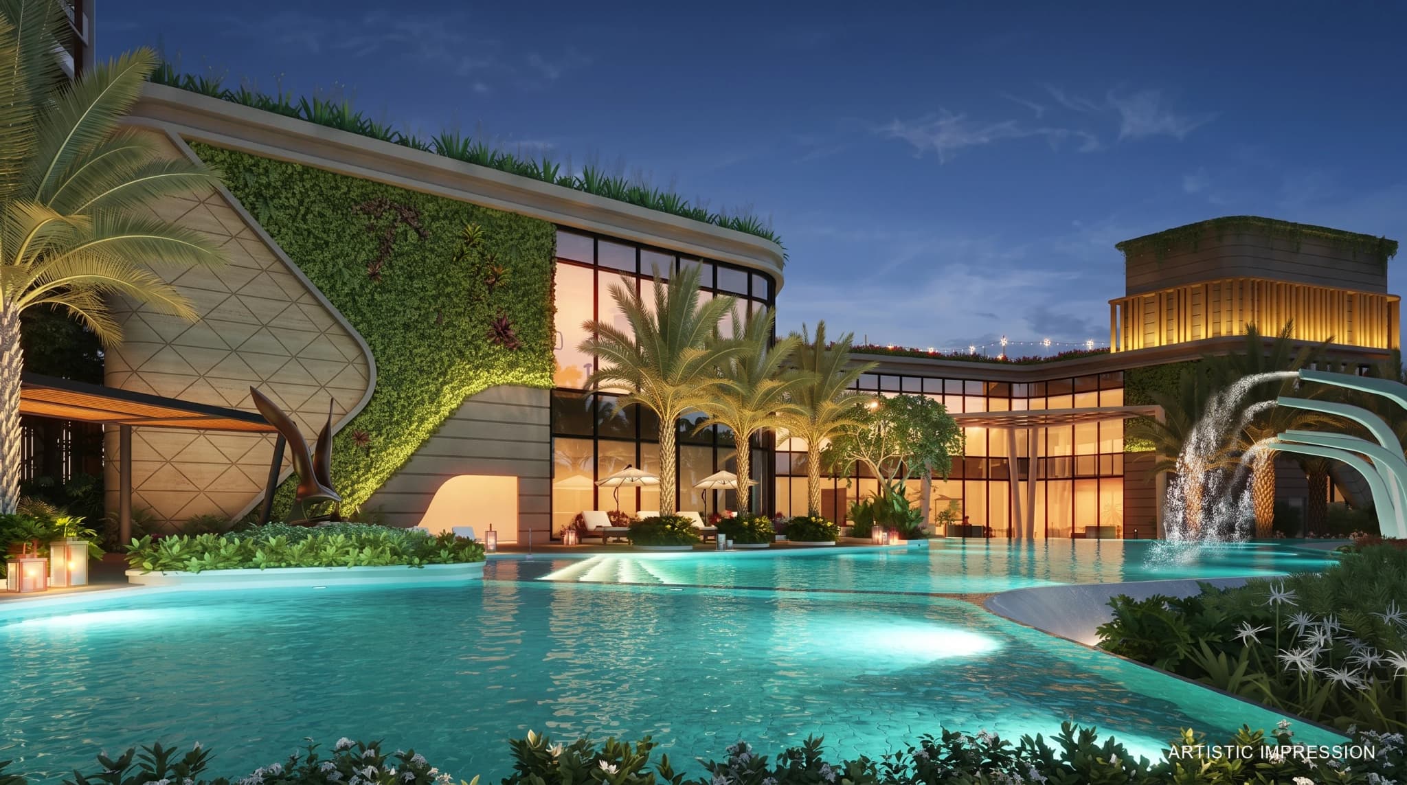 Gulshan Dynasty swimming pool and luxury amenities in Noida