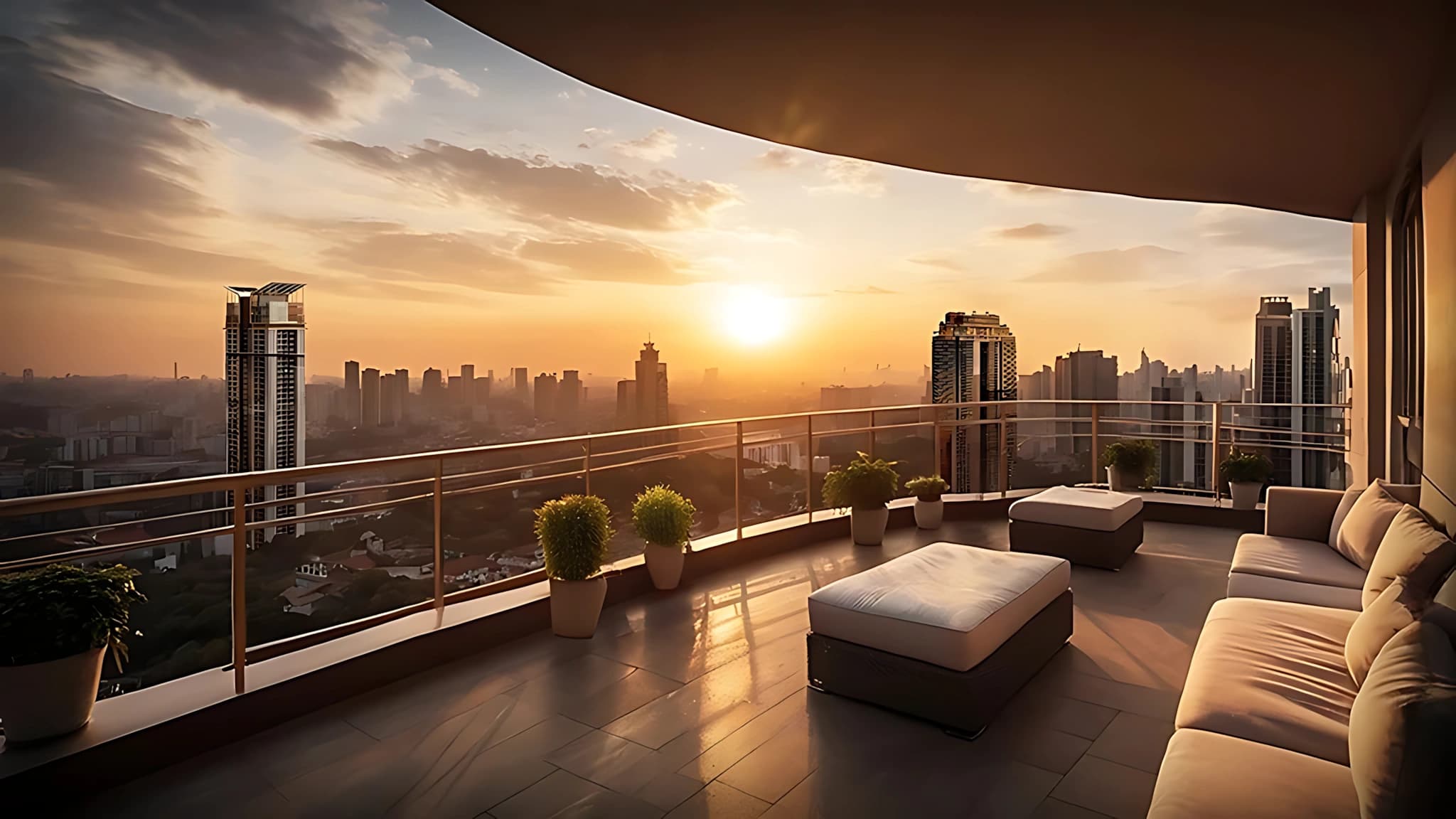 Private sky deck with panoramic city views at M3M Altitude Golf Course Extension Road Gurgaon