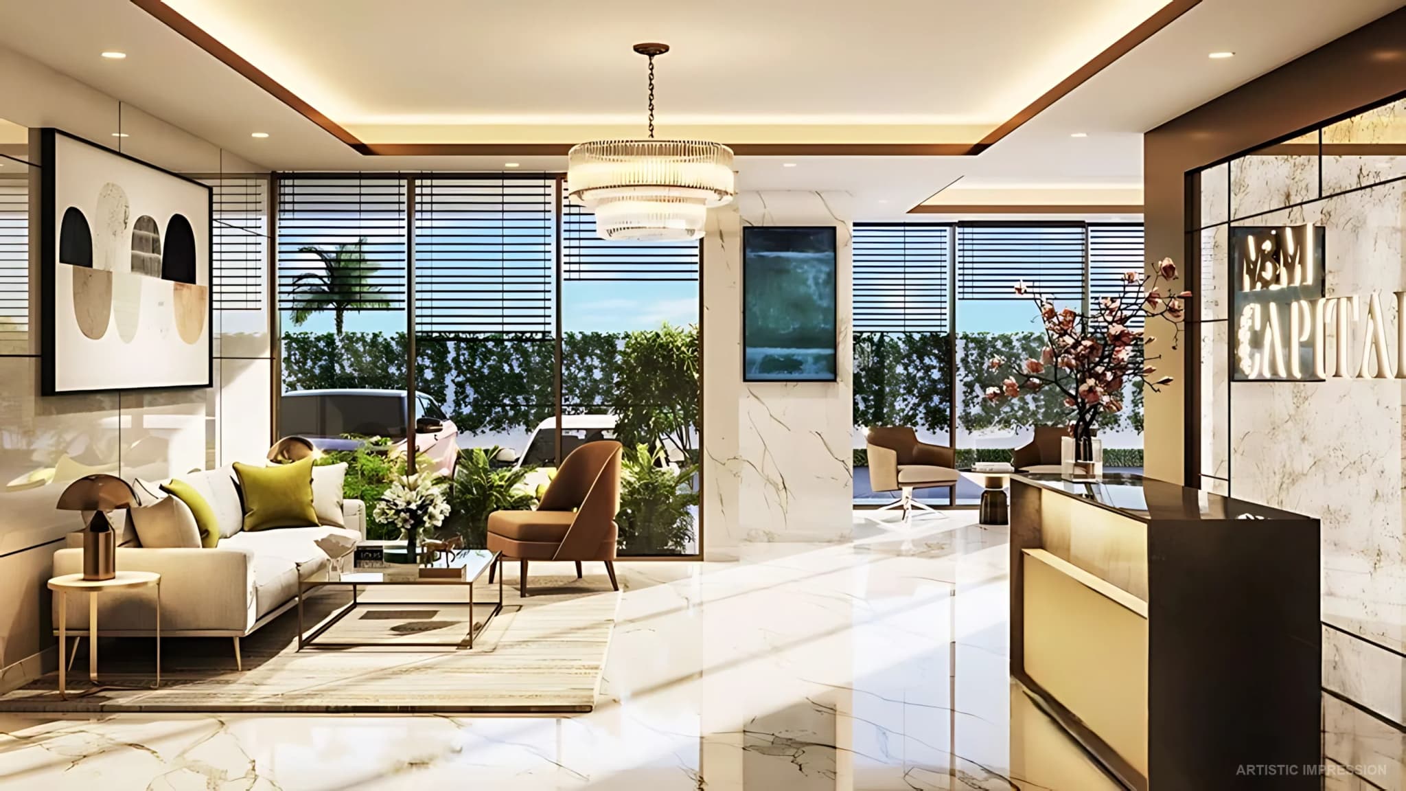 Grand tower lobby at M3M Capital Sector 113 Gurgaon with premium arrival experience