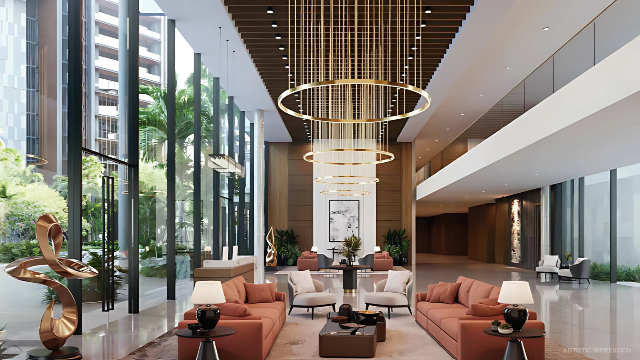 Singapore-inspired high-rise architecture at Titanium SPR Sector 71 with biophilic landscaping at tower base