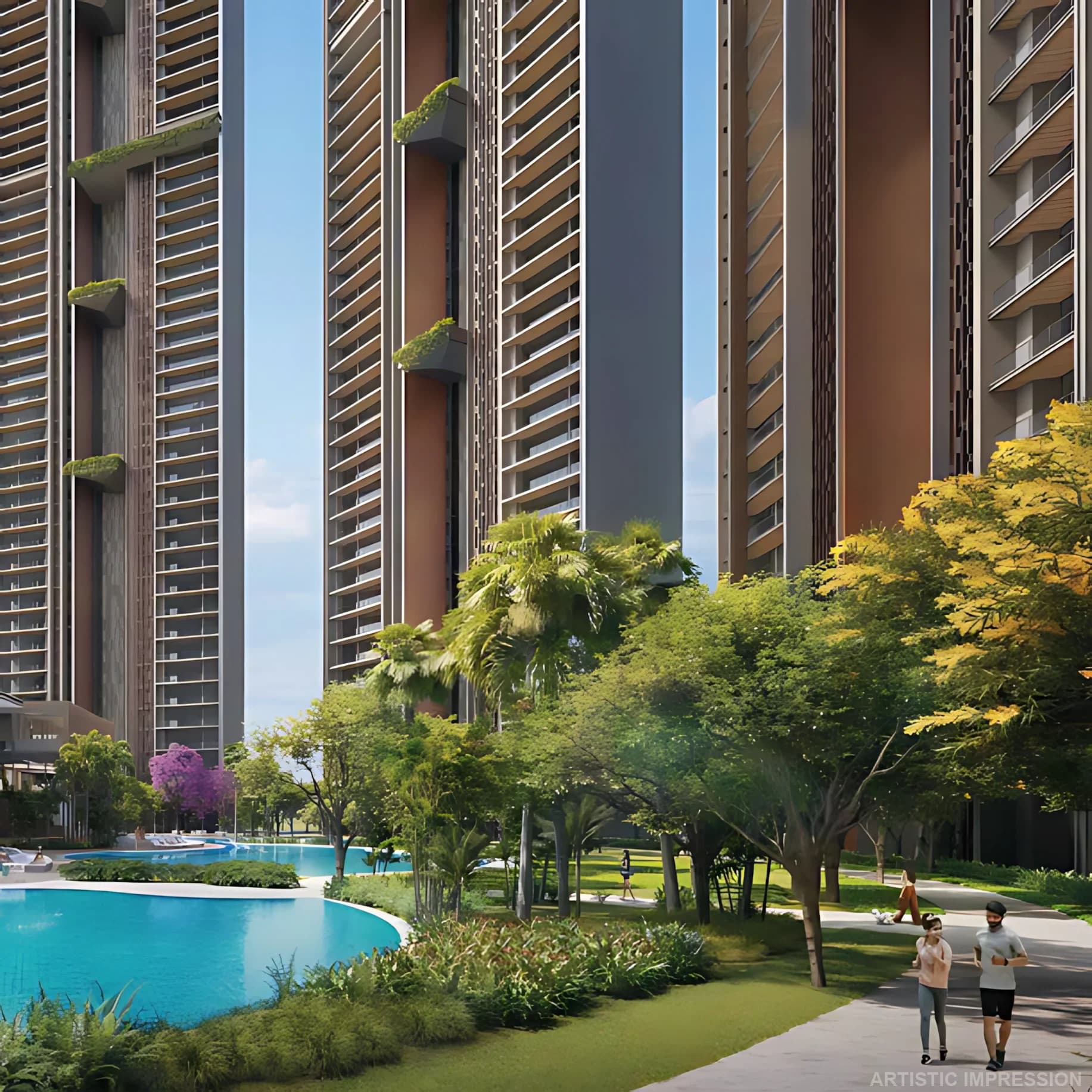 Premium high-rise residences featuring modern architectural detailing at Signature Global Titanium SPR