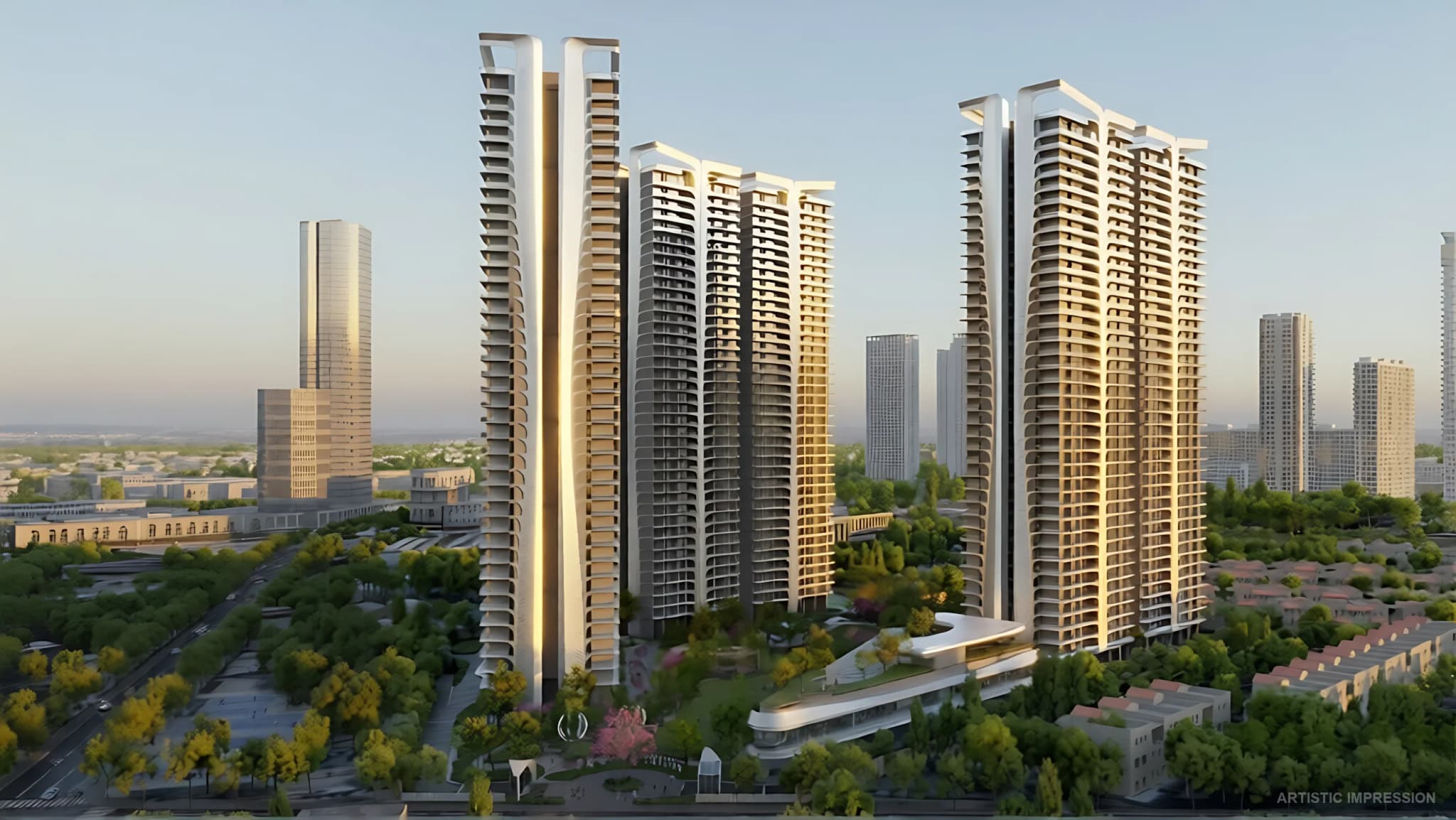 Smartworld The Edition Sector 66 Gurgaon ultra-luxury twin towers with illuminated facade and skyline view