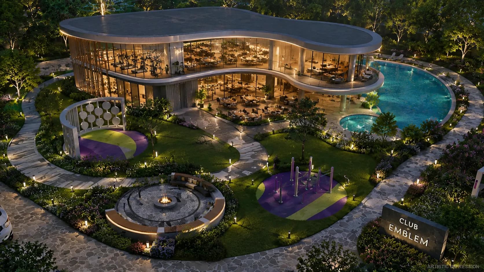 Luxury clubhouse with premium lifestyle amenities at Trident Parktown Panipat