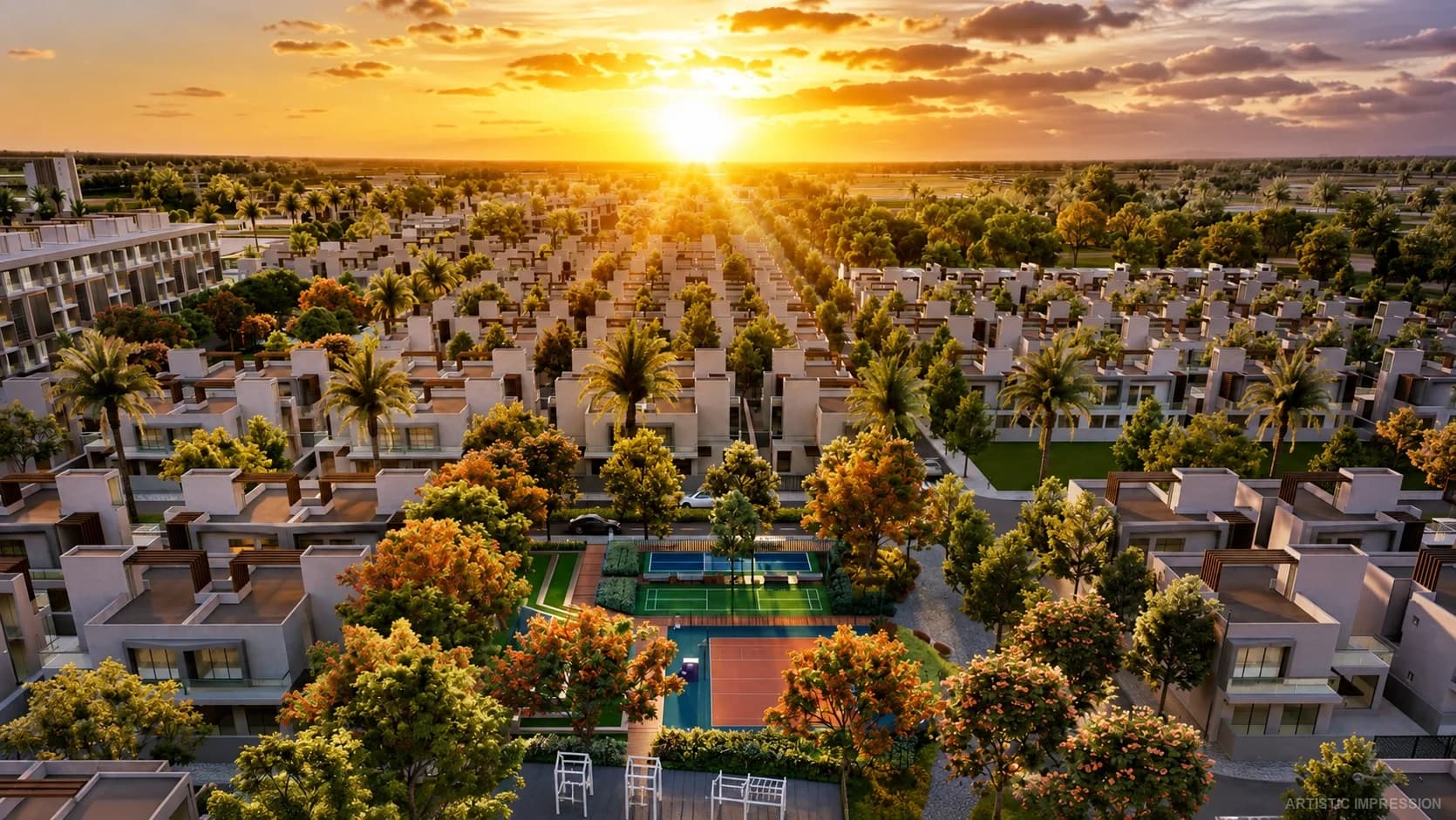 Trident Parktown integrated township with landscaped green spaces in Panipat