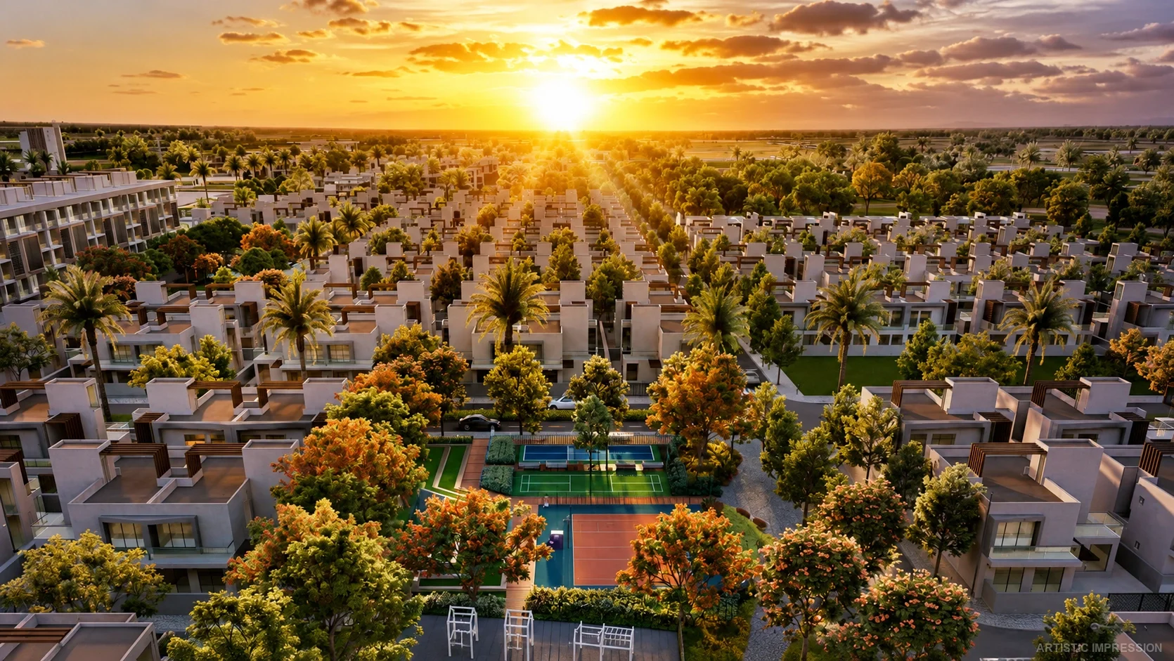 Trident Parktown integrated township with landscaped green spaces in Panipat
